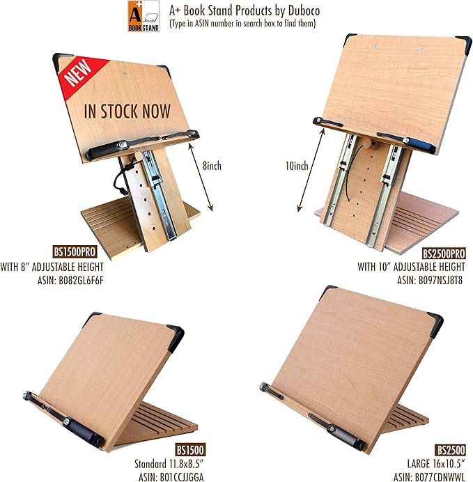 A+ Book Stand BS2500 Large 16x10.5 Portable Adjustable Foldable Bookstand Holder - Image 5