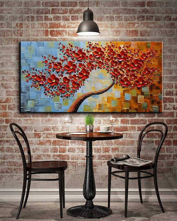 YaSheng Art -handpainted Texture Flowers Contemporary Art Oil Painting On - Image 6
