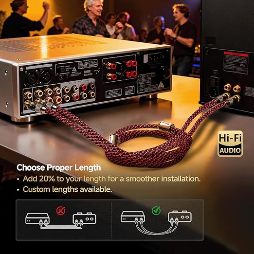 TODN RCA Cables for Audiophile 3ft HiFi Stereo Shielded RCA to RCA Audio Cable - Image 6