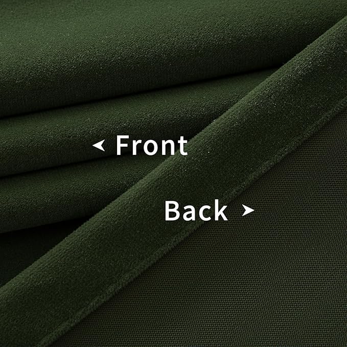 Joydeco Olive Green Velvet Curtains 102 inch Length 2 Panels, Luxury Blackout - Image 4
