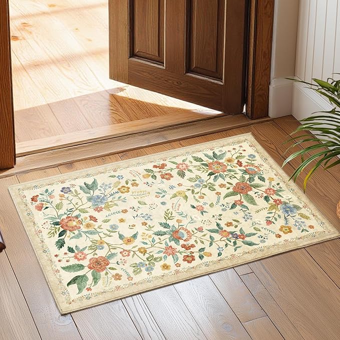 Amada 2x3 Washable Area Rug, Non-Slip & Low-Profile Entryway Rug by AMADAHOMEFURNISHING