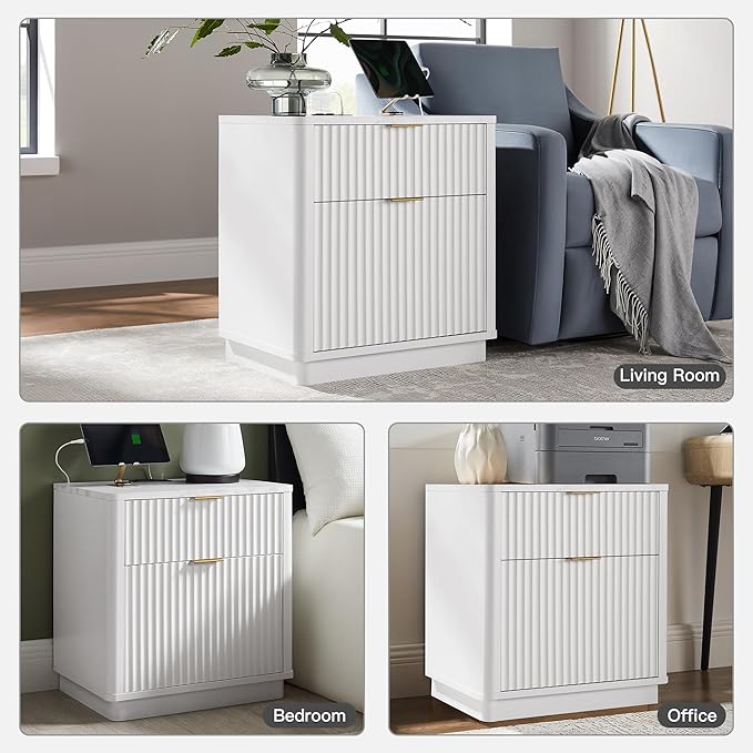 T4TREAM 23'' Fluted Nightstand Set of 2 - Image 7