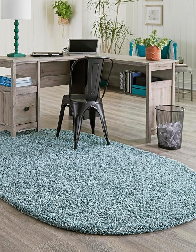 Unique Loom Solid Shag Collection Area Rug - Image 3