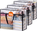 Lifewit 110L Large Clear Clothes Storage Bags, 3 Pack Plastic Vinyl Foldable by Lifewit