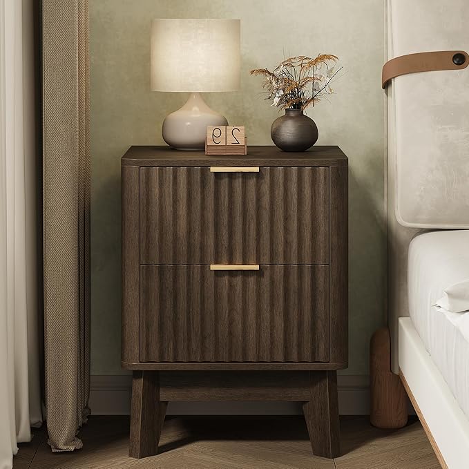 Fluted Nightstand, Modern End Table - Image 7