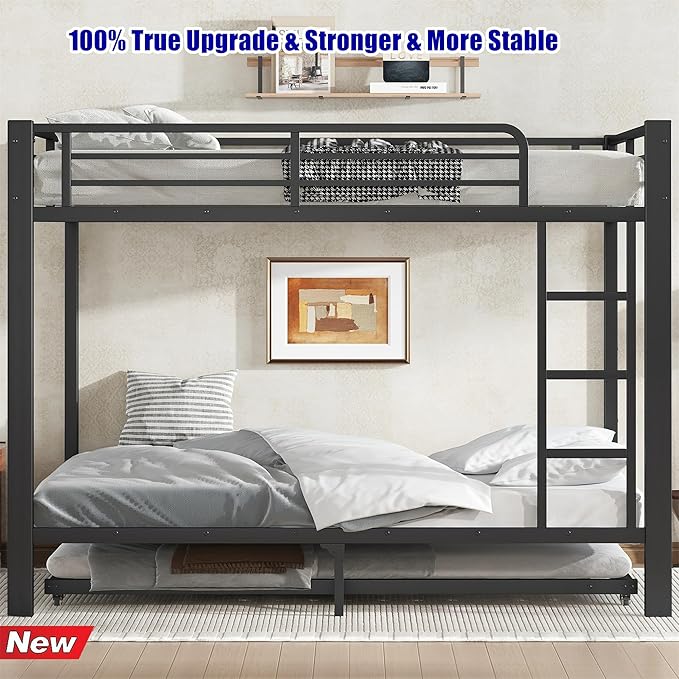 Higher Quality & Stronger Heavy Duty Metal Full Over Full Size Bunk Bed Frame - Image 3