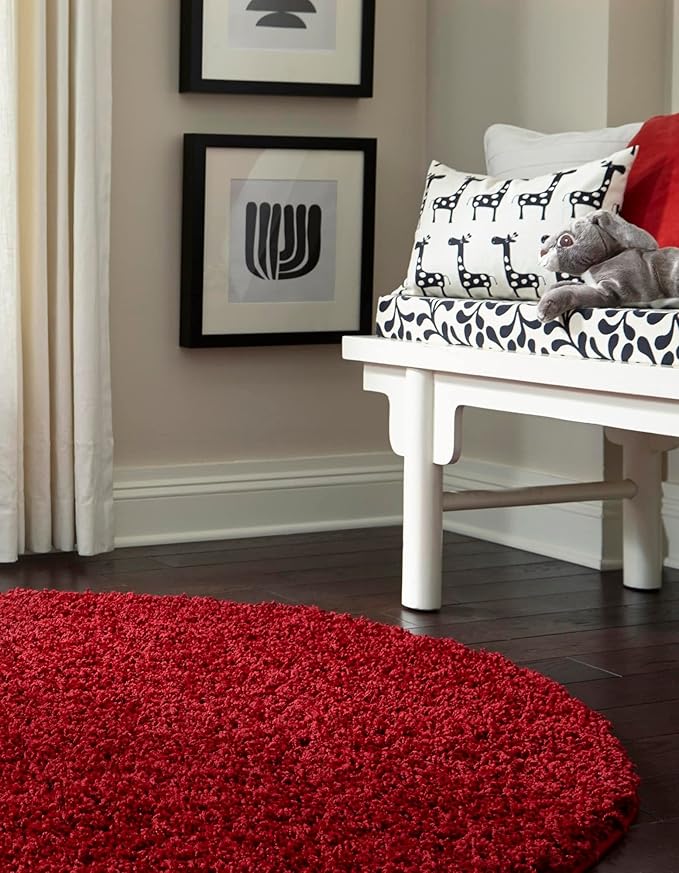 Unique Loom Solid Shag Collection Area Rug - Image 2