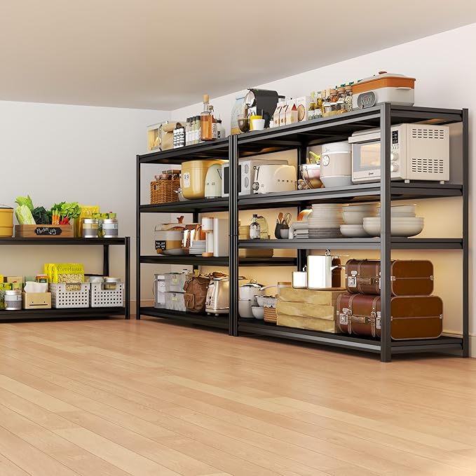 Storage Shelves, Garage Metal Shelving Unit, Adjustable, Double-Layer Column - Image 2