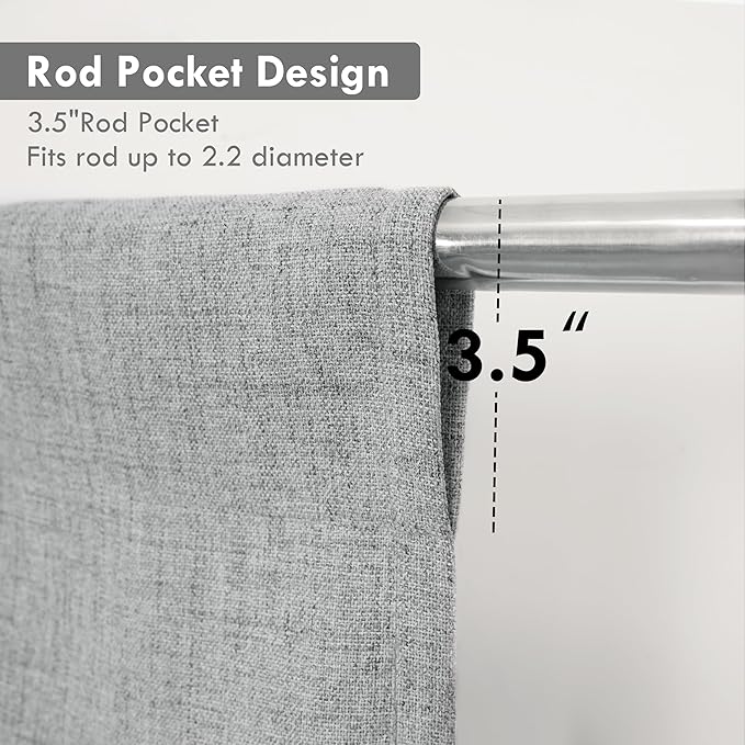 DriftAway Double Layer Linen Blackout Tie Up Curtains Thermal Insulated Fully - Image 4