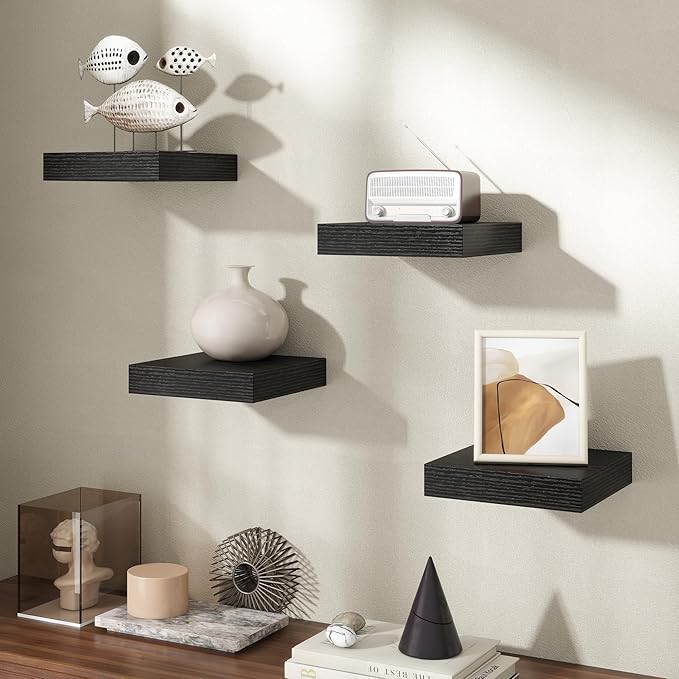 Axeman Square Floating Shelves for Wall, 4 Pack Wall Mounted Floating Shelf - Image 2