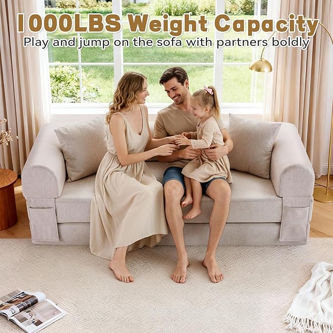 Convertible Sleeper Sofa Bed, 78.5 Inch Faux Leather Futon Couch - Image 3