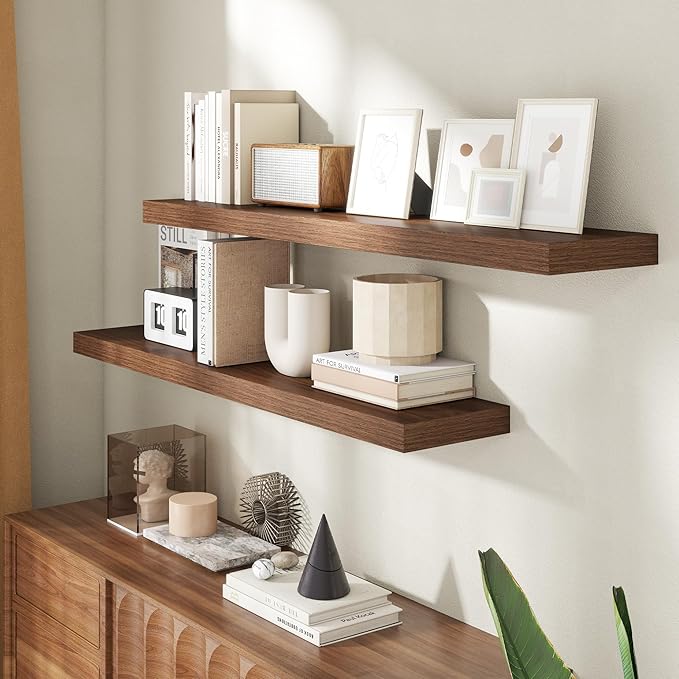 48 Inch Floating Shelves for Wall, 8 Inch Deep Floating Shelf for Storage & - Image 2