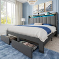 Allewie Vertical Tufted Queen Upholstered Platform Bed Frame by Allewie