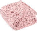 Chunky Knit Throw Blanket 60"X 80", 100% Handmade by LONGCREATE
