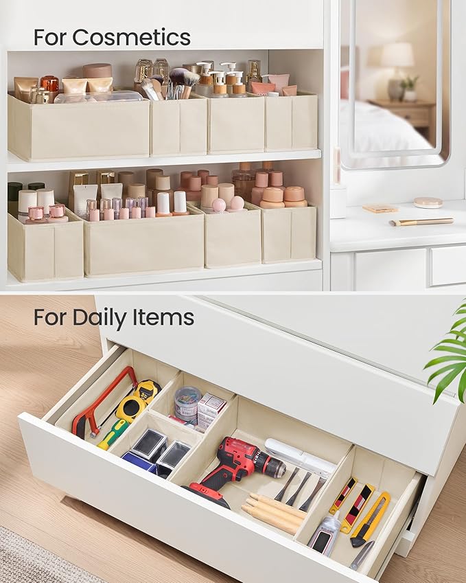 SONGMICS Drawer Organizer, Dresser Drawer Organizers, Foldable Fabric Storage - Image 7