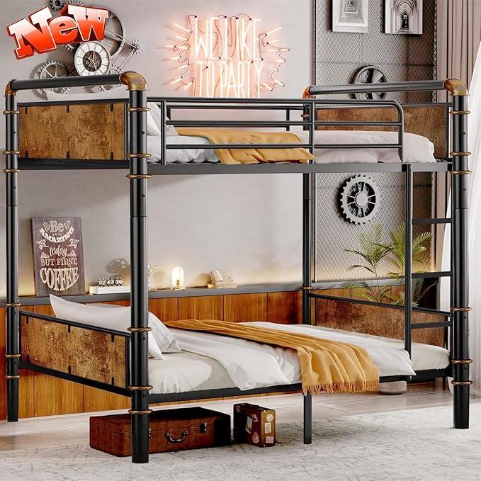 Higher Quality & Stronger Heavy Duty Metal Bunk Bed Frame Twin XL Over Twin XL by Unknown