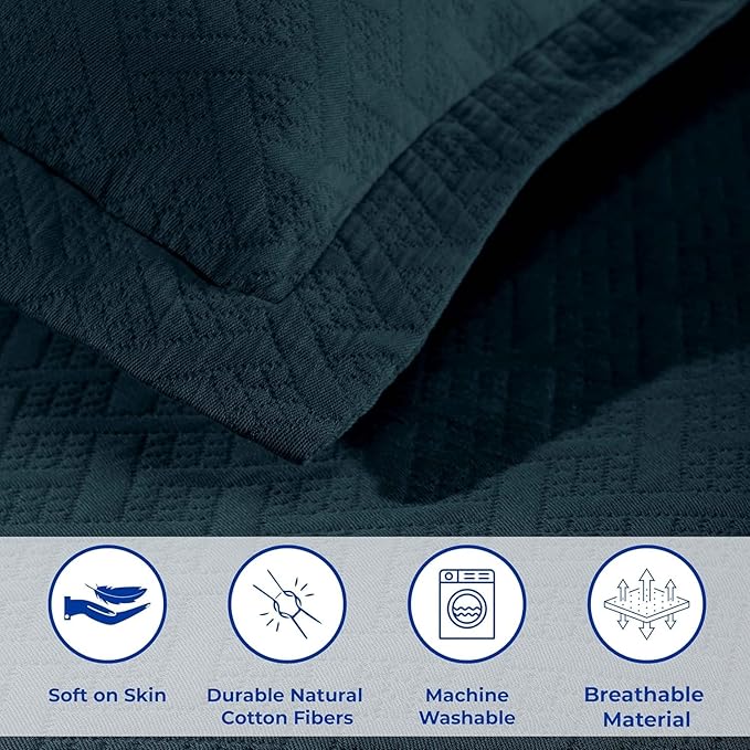 Superior 100% Cotton Basket Weave Bedspread - Image 6