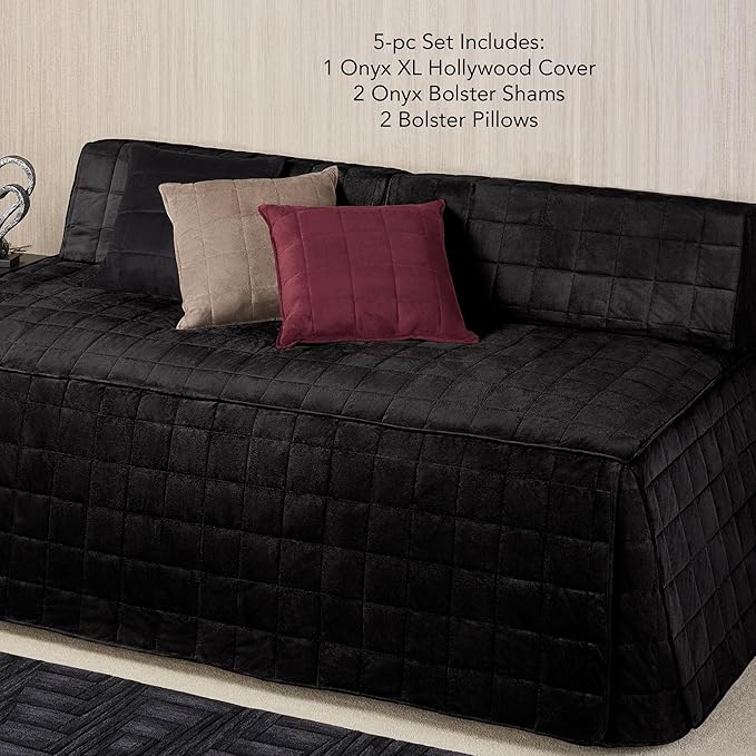 Camden Luxury Bedding | Neutral Onyx Black Color | Fitted Hollywood Daybed - Image 2