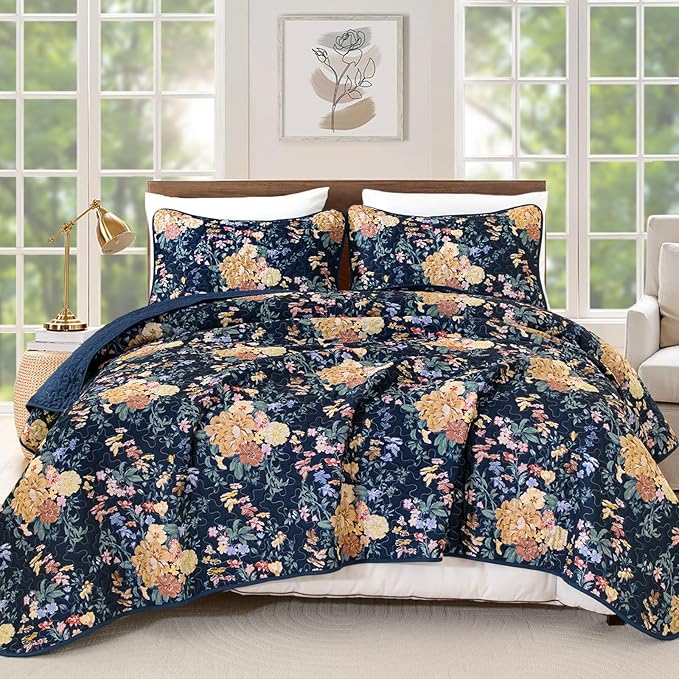 WONGS BEDDING Quilt King Size, Botanical Quilt - Image 9