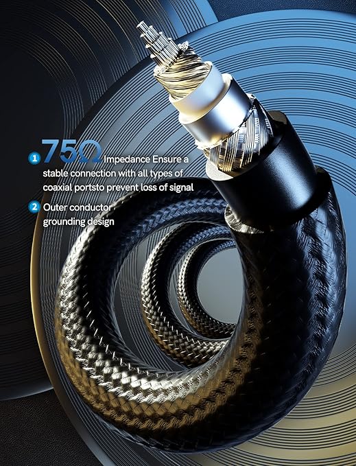 VIOY Subwoofer Cable RCA Male to Male HiFi 5.1 SPDIF Stereo Audio Cable - Image 5