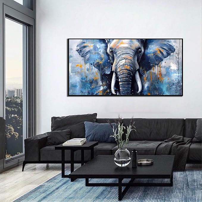 Elephant Wall Art for Living Room, Animal Canvas Wall-Decor for Bedroom - Image 2