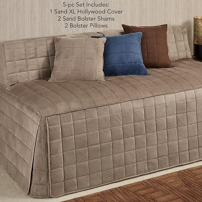 Camden Luxury Bedding | Neutral Sand Color | Fitted Hollywood Daybed Bedding | - Image 2