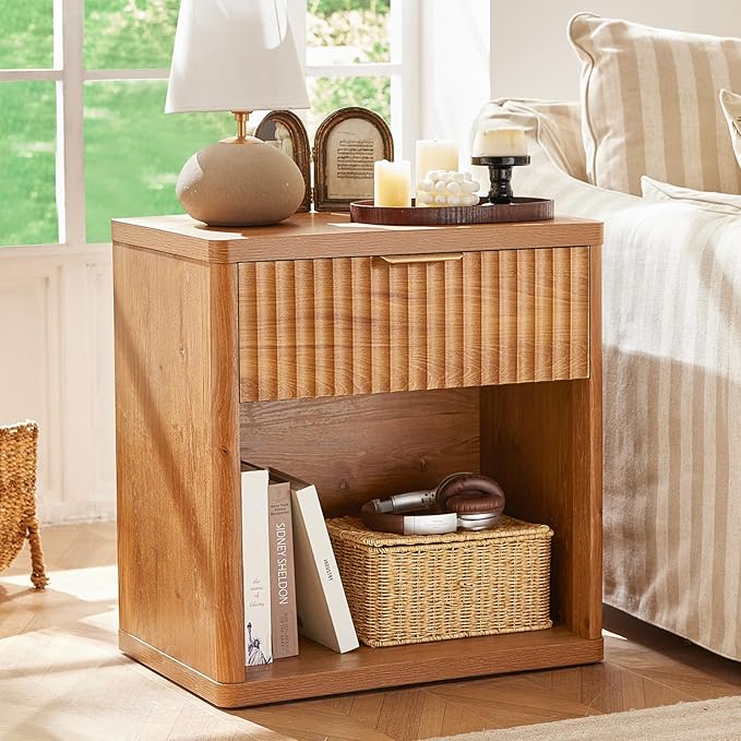 LEYAOYAO Fluted Farmhouse Nightstand Set of 2 - Image 2