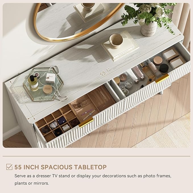 CARPETNAL Fluted 8 Drawer Dresser - Image 7