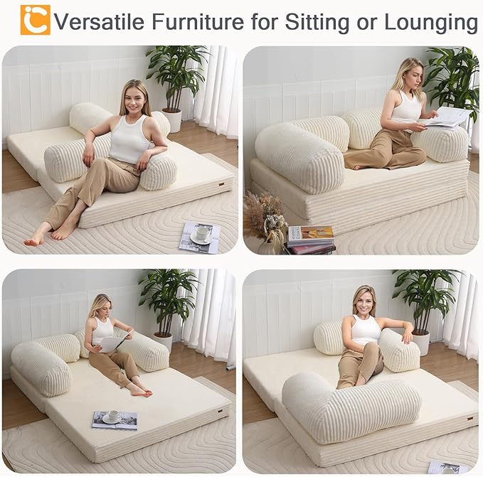 COMAX Folding Sofa Bed Queen, Foldable Couch Bed, Fold Out Futon Chair Sleeper - Image 5