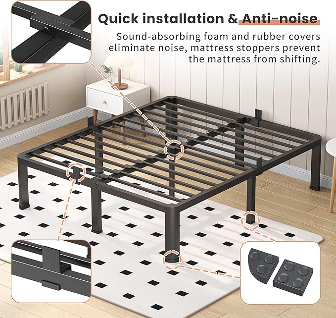 14 Inch California King Heavy Duty 3500 lbs Bed Frame - Image 5