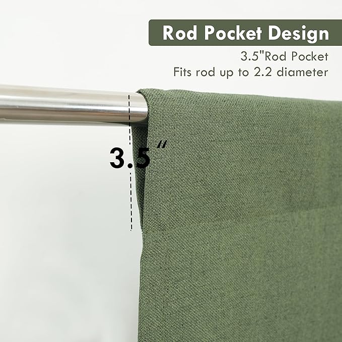 DriftAway Double Layer Linen Blackout Tie Up Curtains Thermal Insulated Fully - Image 3