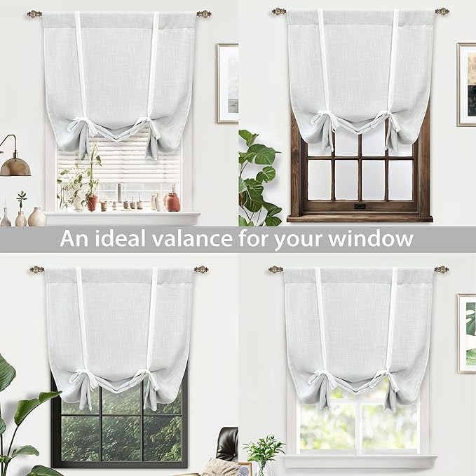 DriftAway Double Layer Linen Blackout Tie Up Curtains Thermal Insulated Fully - Image 7