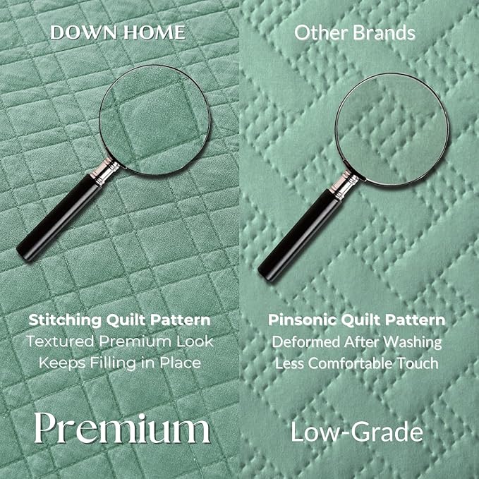 King Quilt Set with Shams Lightweight Quilted Bedspread Coverlet Thin Comforter - Image 3