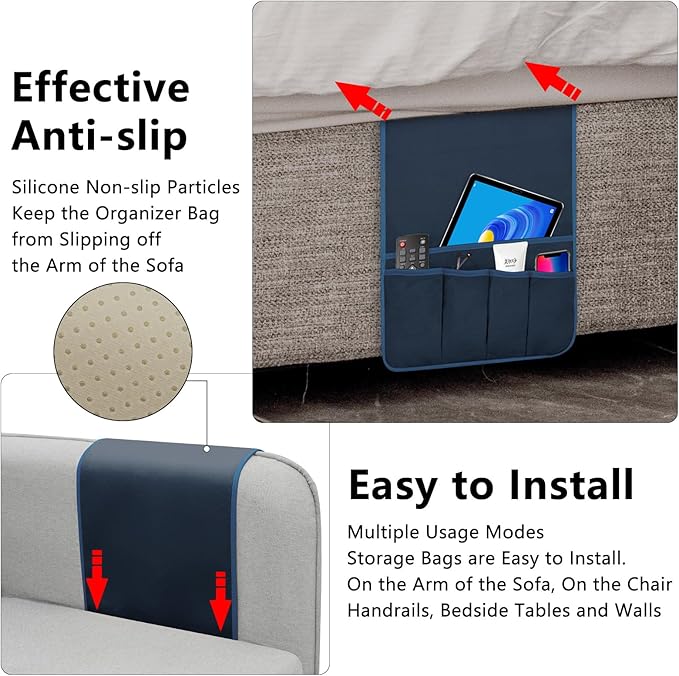 WETRBWEH TV Remote Control Holder Couch Caddy, Non-slip Bedside Caddy Organizer - Image 4