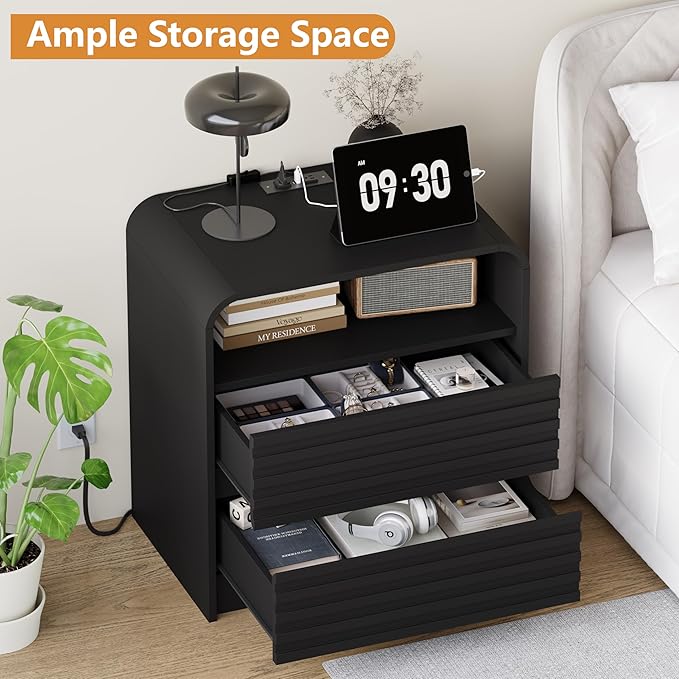 24" Wide Modern Fluted Nightstand - Image 4