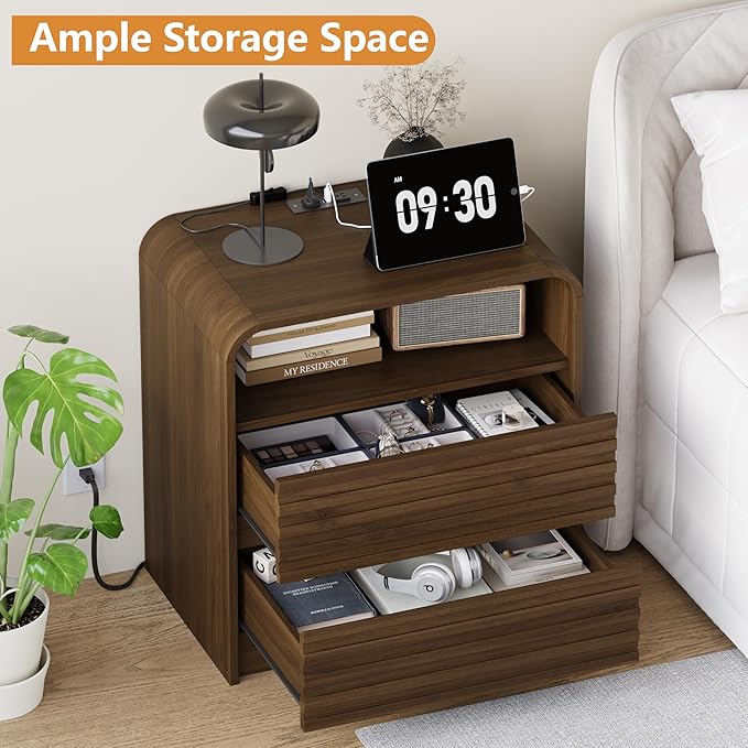 24” Wide Modern Fluted Nightstand - Image 3