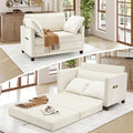 51" Loveseat Sleeper Sofa Bed, Chenille Convertible Floor Sofa Bed by kakuboohi