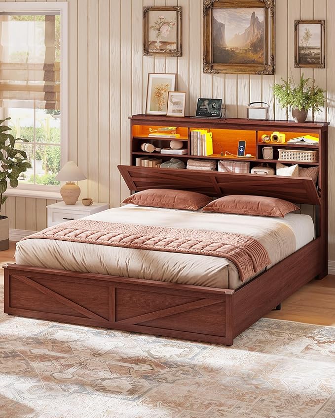 AOGLLATI Farmhouse Bed Frame Queen Size - Image 3