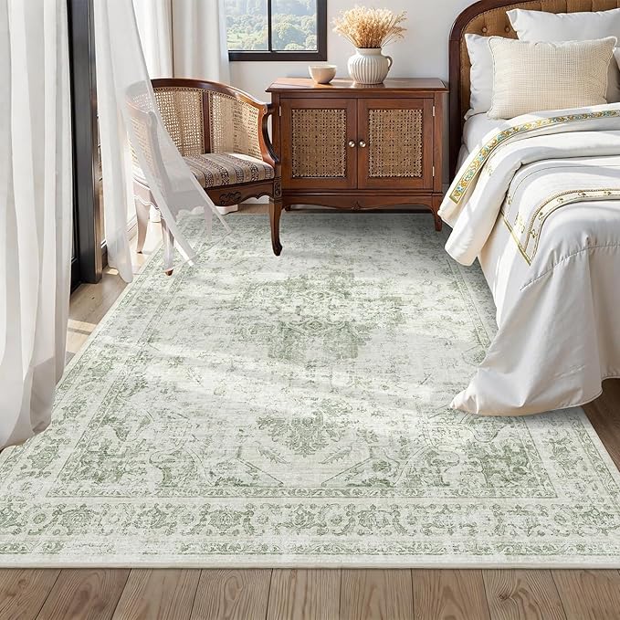 6x9 Vintage Washable Area Rugs Boho Medallion Large Distressed Retro Accent - Image 4