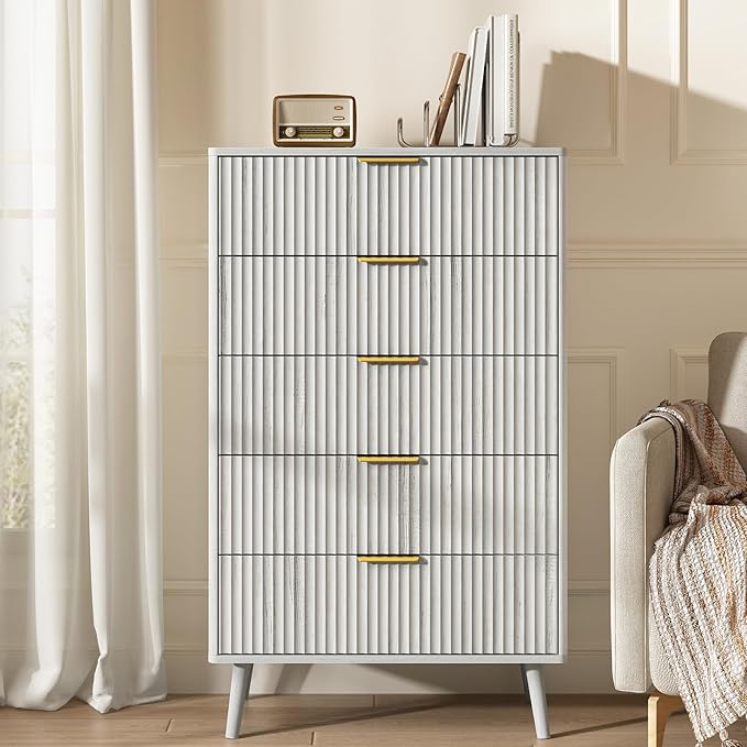 CARPETNAL Fluted 5 Drawers Dresser - Image 3