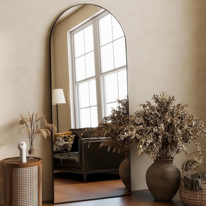 HARRITPURE 64"x21" Arched Full Length Mirror Free Standing Leaning Wall-Mounted - Image 8