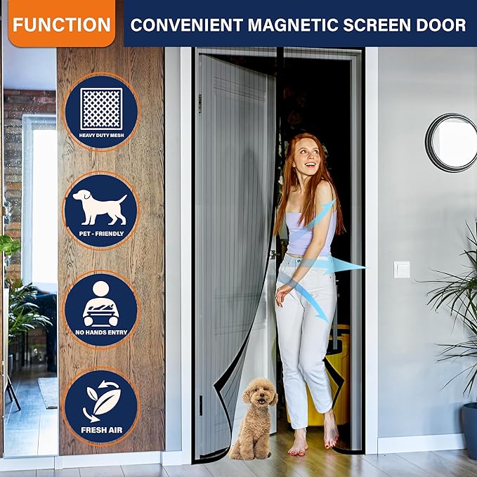 Magnetic Screen Door，Screen Door Mesh，Keep Bugs Out, Heavy-Duty Mesh Curtain - Image 2