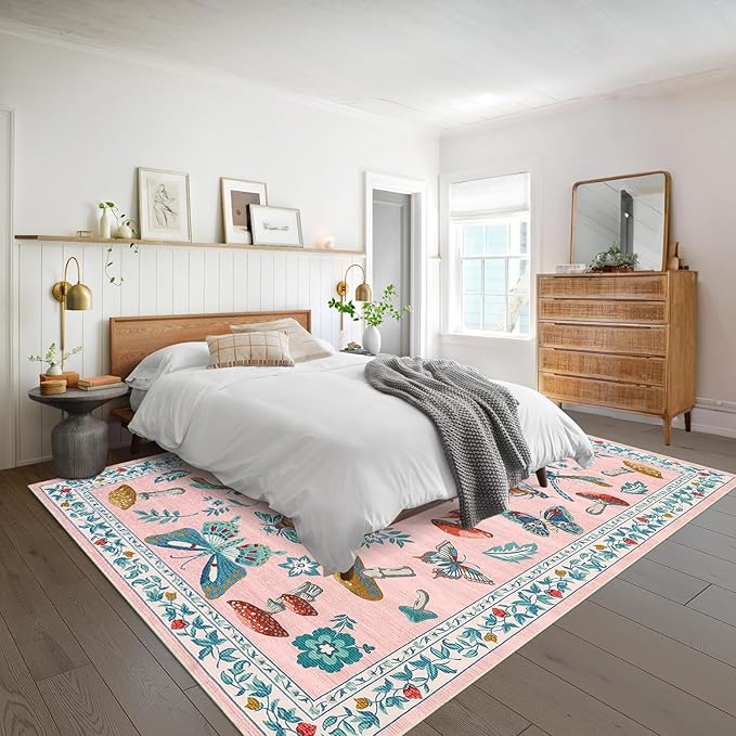 Mushroom Insect Washable Rug 5x7 Area Rugs - Image 3