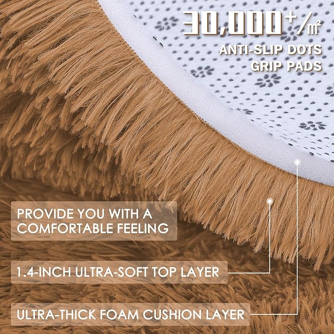 OLANLY Area Rugs for Living Room Bedroom, Machine Washable 4x5.9 ft Soft Fluffy - Image 6