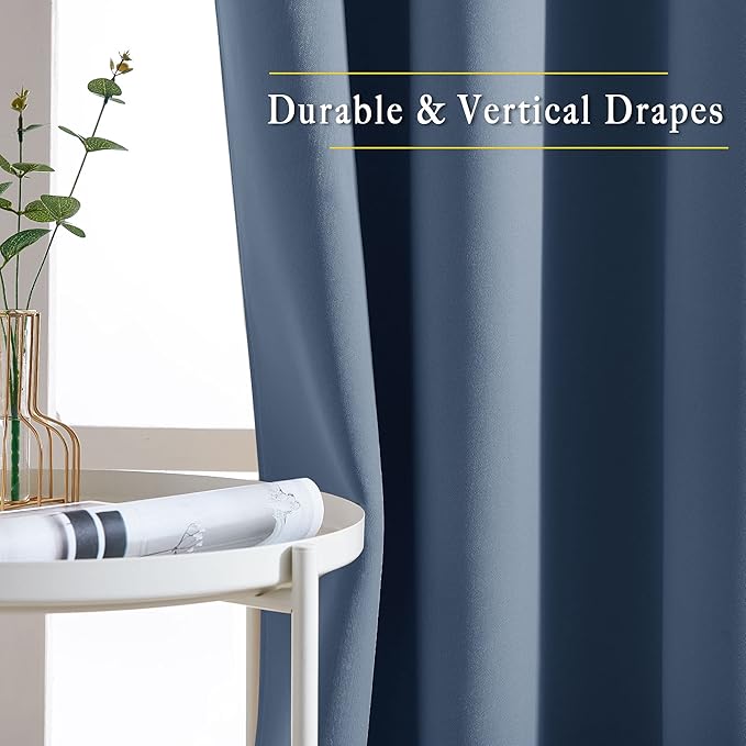 NICETOWN Stone Blue Blackout Curtains - Image 4