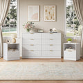 8 Drawer Dresser & Nightstand Set 3-Piece, 55” Wide Bedroom Set Night Stand Set by NOVAMAISON