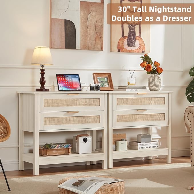 LEYAOYAO 31.5" Wide Rattan Night Stand - Image 5