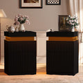 Nightstand Set of 2 for Bedroom, LED Nightstand by BOXACTION