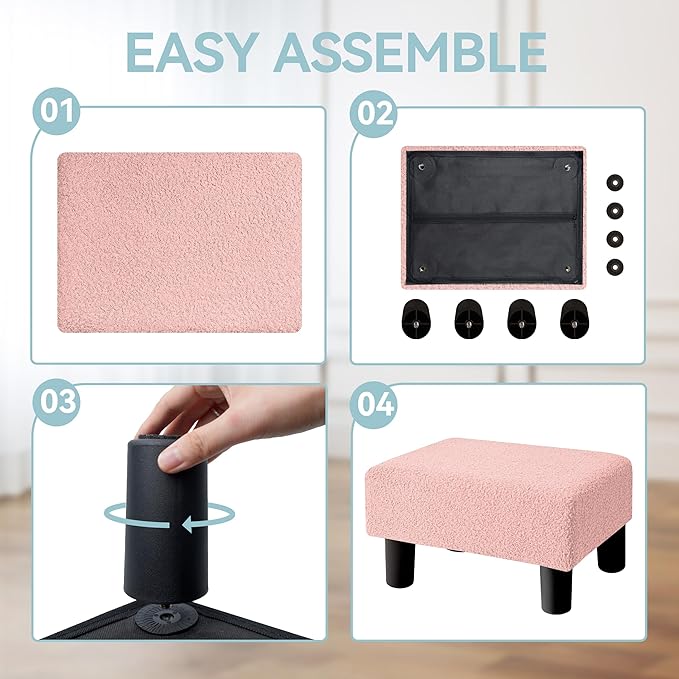 BRIAN & DANY Small Foot Stool Ottoman, Footstool - Image 3