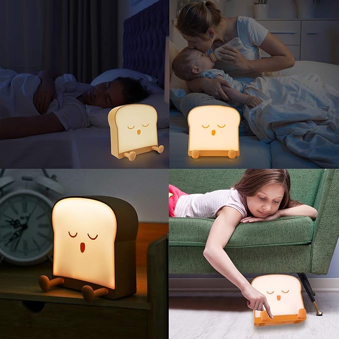 QANYI Cool Toast Bread Night Lamp, Desk Lamp Gifts - Image 7